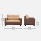 Ease Sand Brown Fabric 2 Seater Sofa