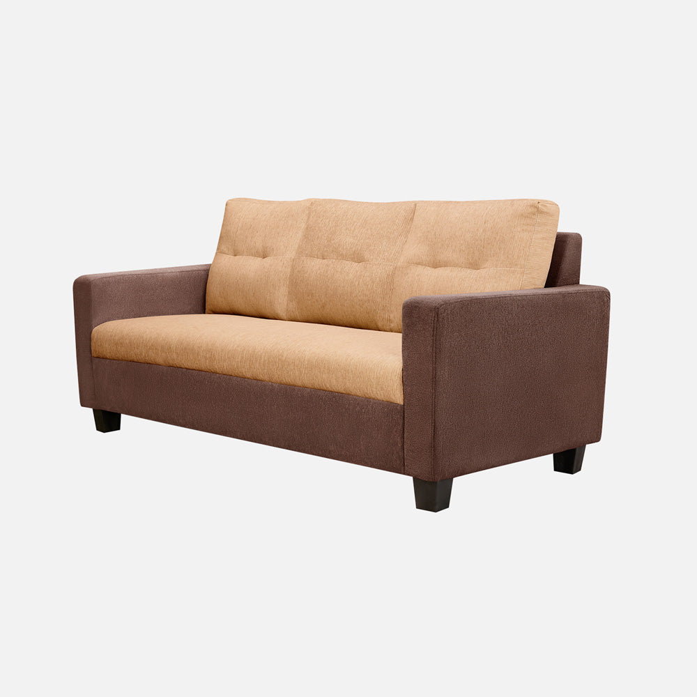 Ease Sand Brown Fabric 3 Seater Sofa