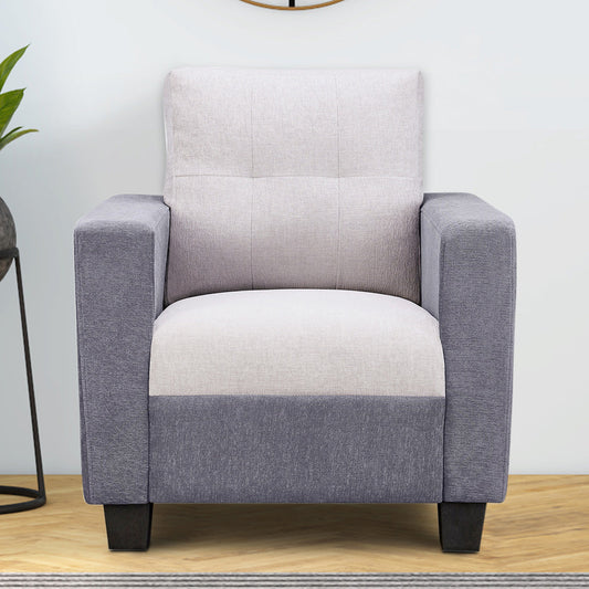 Ease Cool Grey Fabric 1 seater sofa