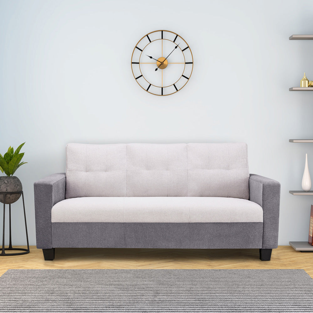 Ease Cool Grey Fabric 3 Seater Sofa