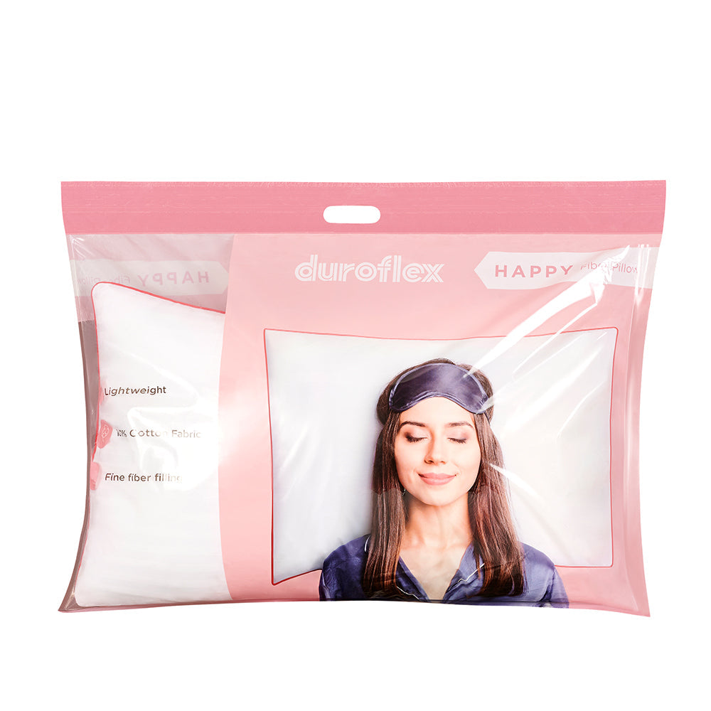 Happy Soft Lightweight High Quality Fibre Pillow (Qty : 2)