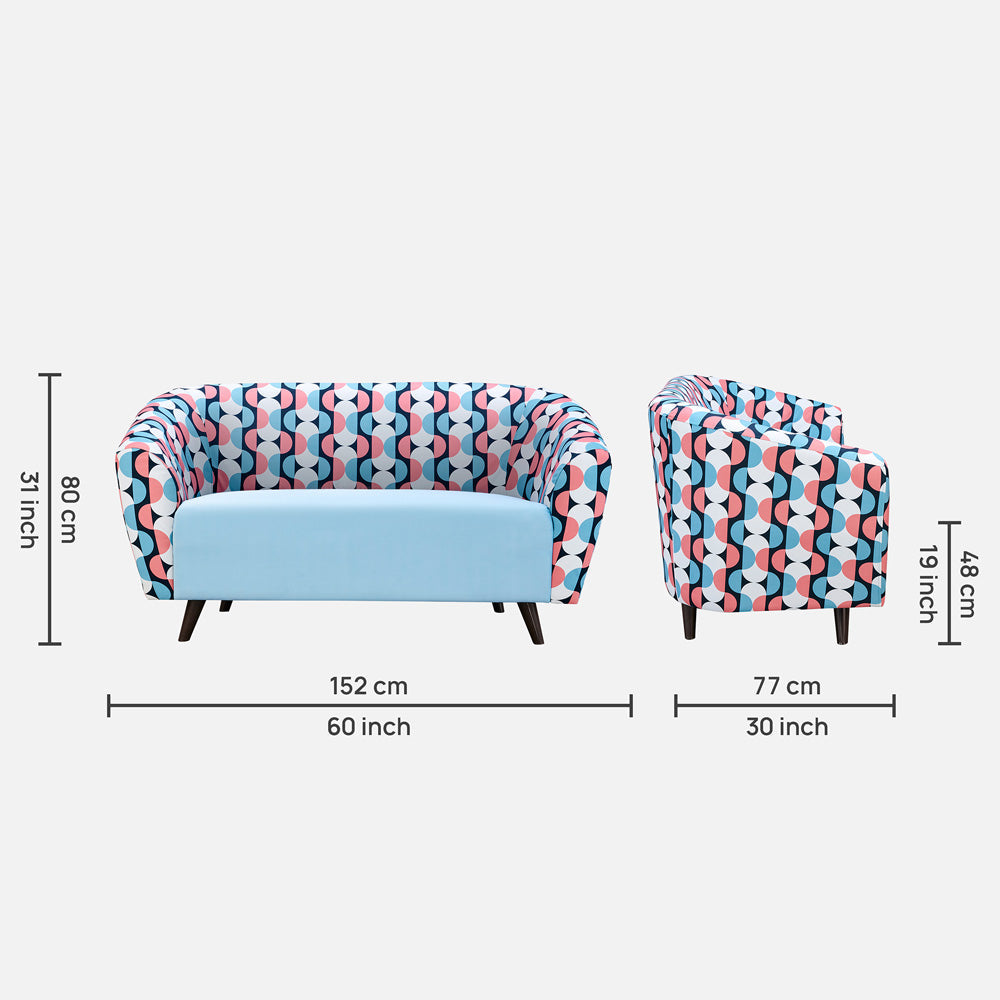 Meadow Light Cyan Interlace Loveseat