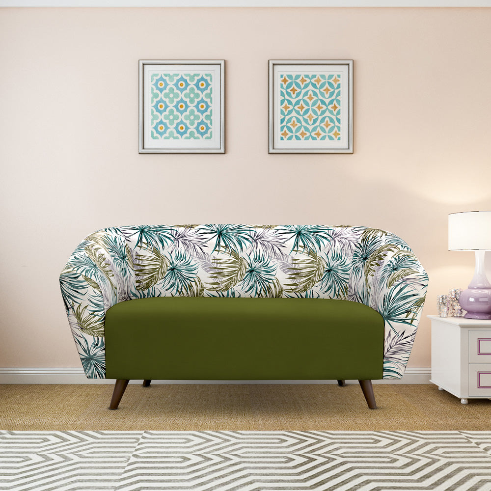 Meadow Kale Green Palm Loveseat