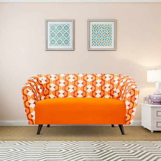 Meadow Tangerine Interlace Loveseat