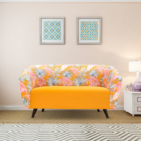 Meadow Mustard Palm Loveseat