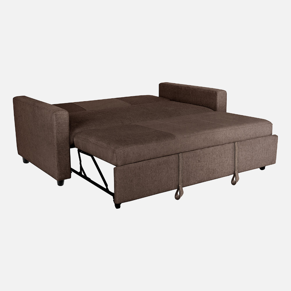 Ease Saddle Brown Fabric Sofa cum Bed