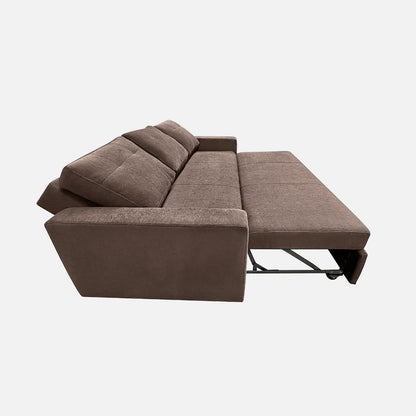 Ease Saddle Brown Fabric Sofa cum Bed