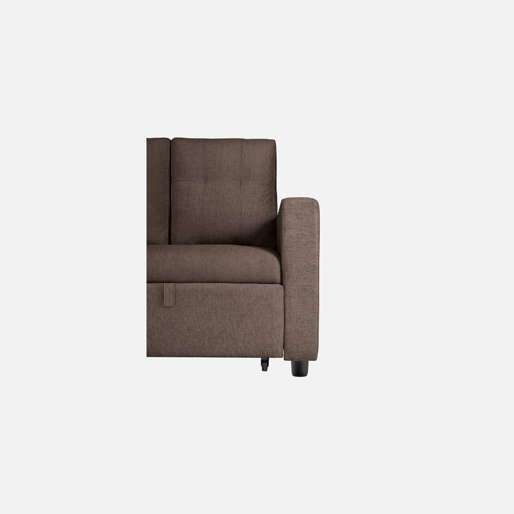 Ease Saddle Brown Fabric Sofa cum Bed