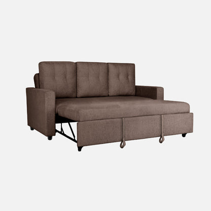 Ease Saddle Brown Fabric Sofa cum Bed