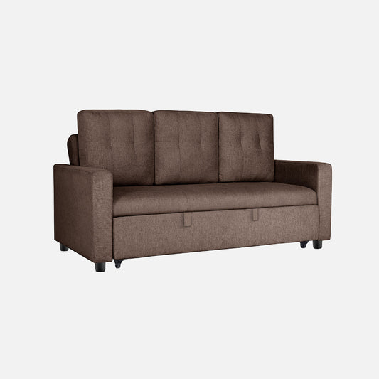 Ease Saddle Brown Fabric Sofa cum Bed