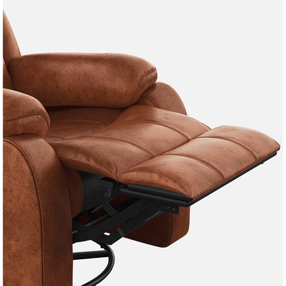 Avalon Rocking & Rotating Desert Orange Single Seater Suede Fabric Recliner
