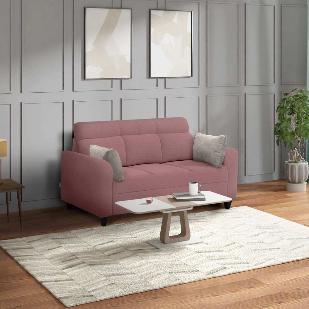 Zivo Plus Dusky Pink Fabric Sofa Set 3 Seater Sofa