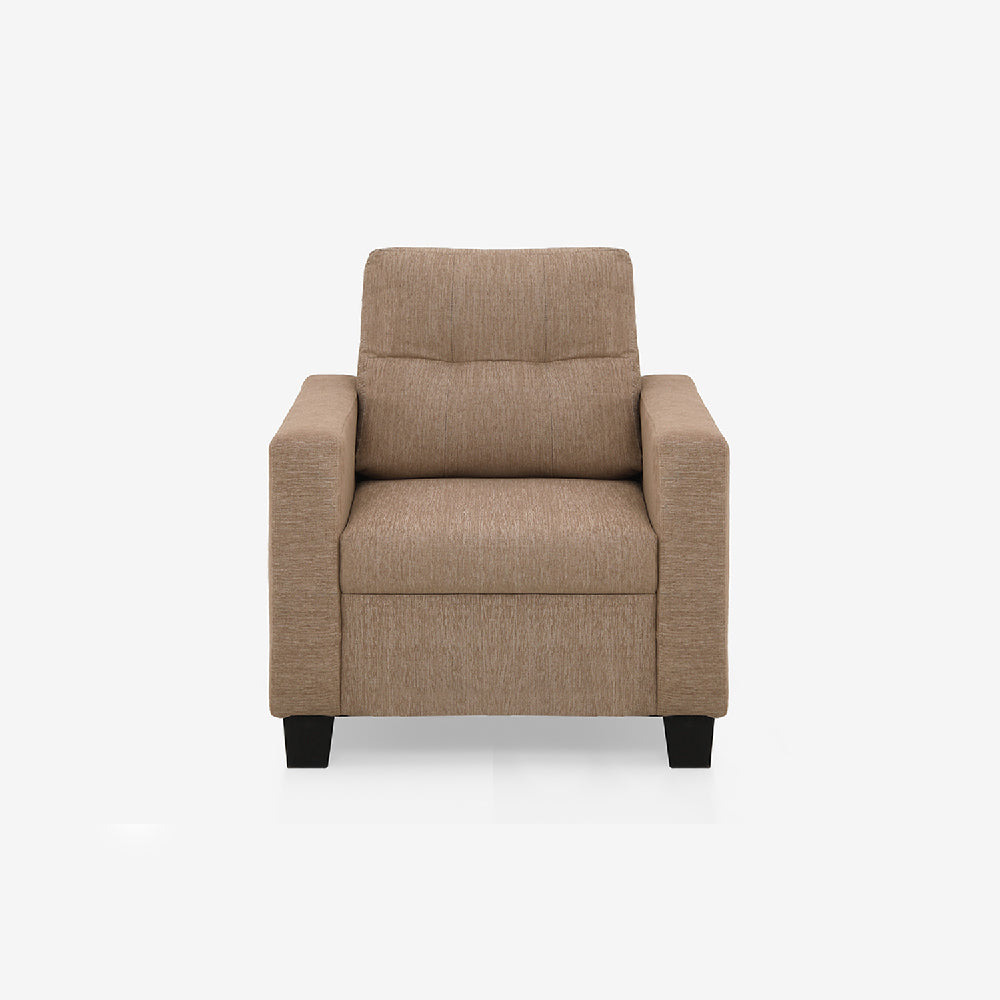 Ease Brown Fabric 1 seater sofa