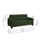 Ease Green Fabric 3 Seater Sofa