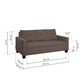 Ease Saddle Brown Fabric 3 Seater Sofa