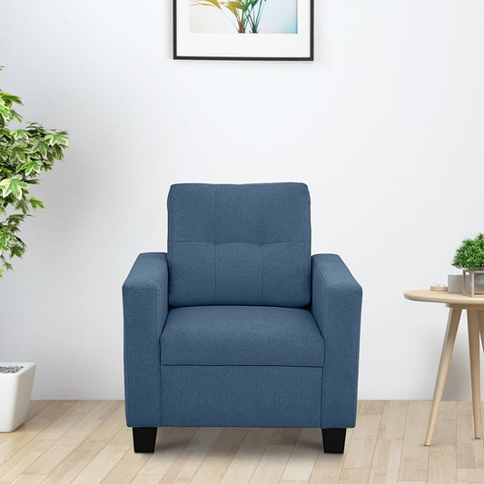 Ease Blue Fabric 1 seater sofa