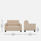 Ease Beige Fabric 2 Seater Sofa