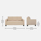 Ease Beige Fabric 3 Seater Sofa