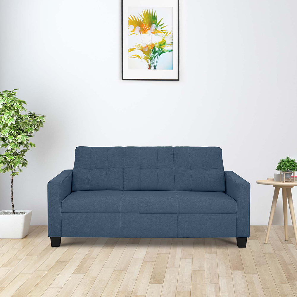 Ease Blue Fabric 3 Seater Sofa