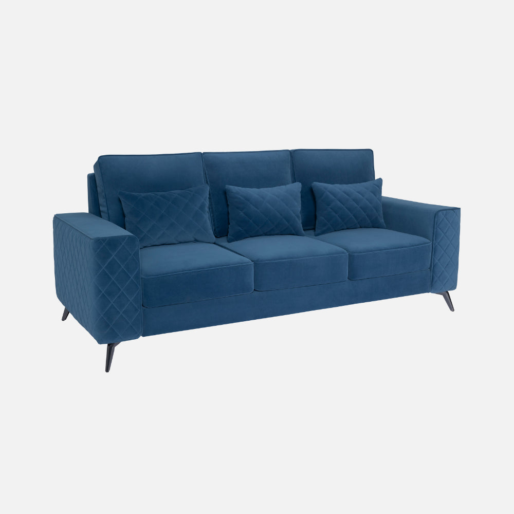 Eden Sapphire Blue Fabric 3 Seater Sofa