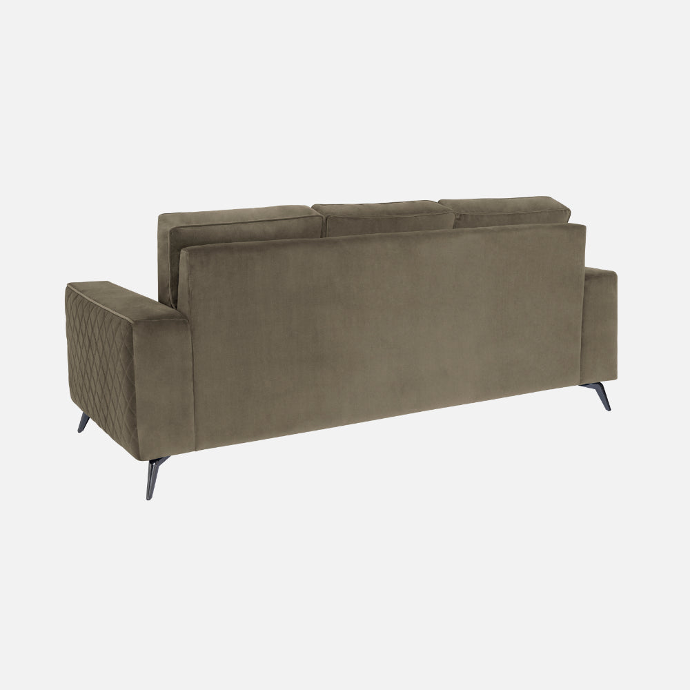 Eden Quartz Brown Fabric 3 Seater Sofa