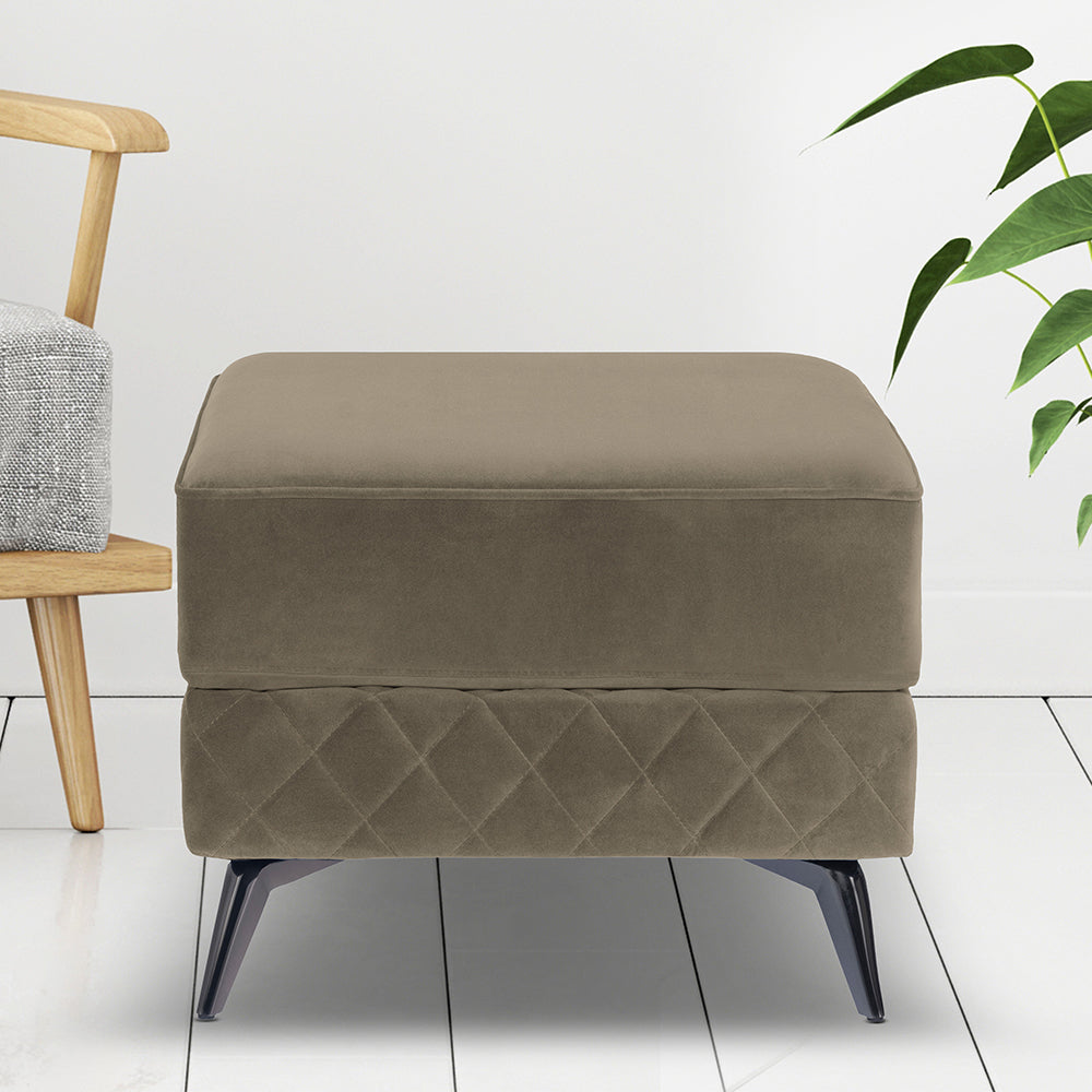 Eden Quartz Brown Fabric Ottoman