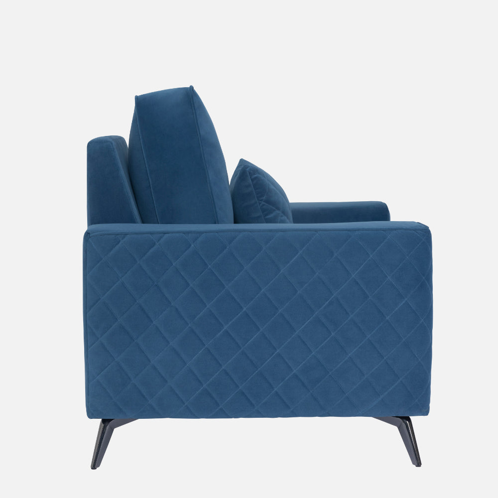 Eden Sapphire Blue Fabric 1 Seater Sofa