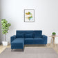 Eden Sapphire Blue Fabric 2 Seater Sofa With Lounger