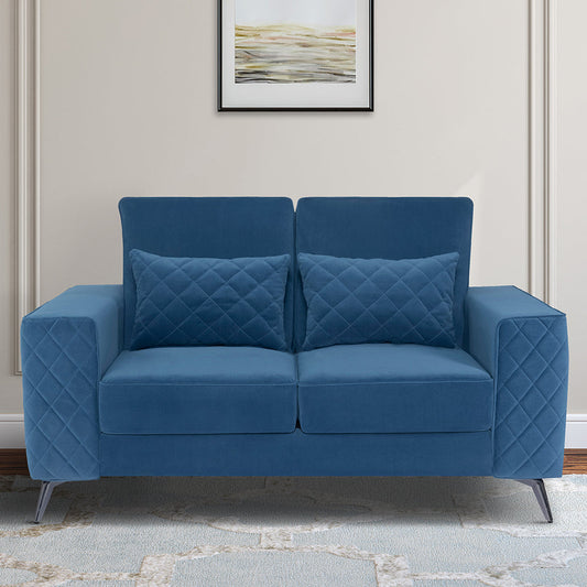 Eden Sapphire Blue Fabric 2 Seater Sofa