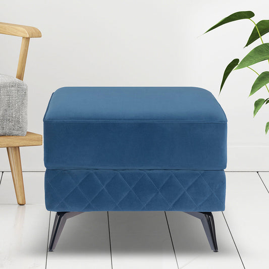 Eden Sapphire Blue Fabric Ottoman