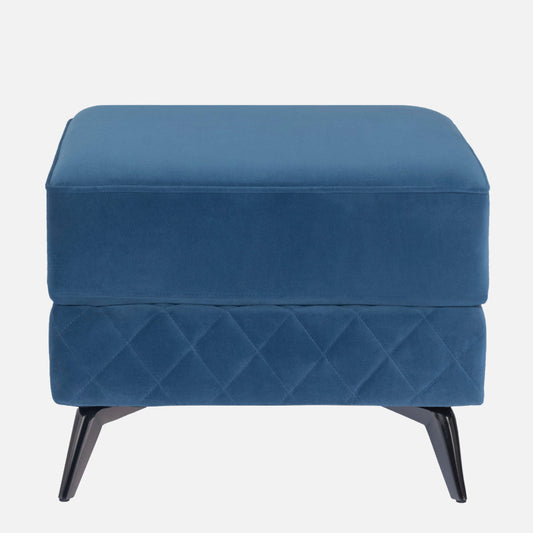 Eden Sapphire Blue Fabric Ottoman