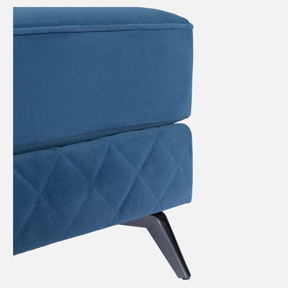 Eden Sapphire Blue Fabric Ottoman