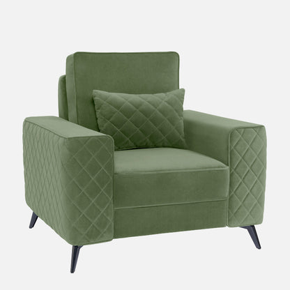 Eden Jade Green Fabric 1 Seater Sofa