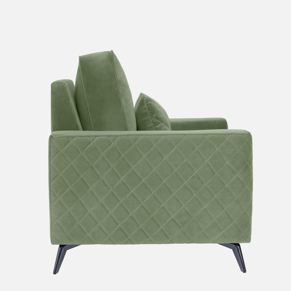 Eden Jade Green Fabric 1 Seater Sofa