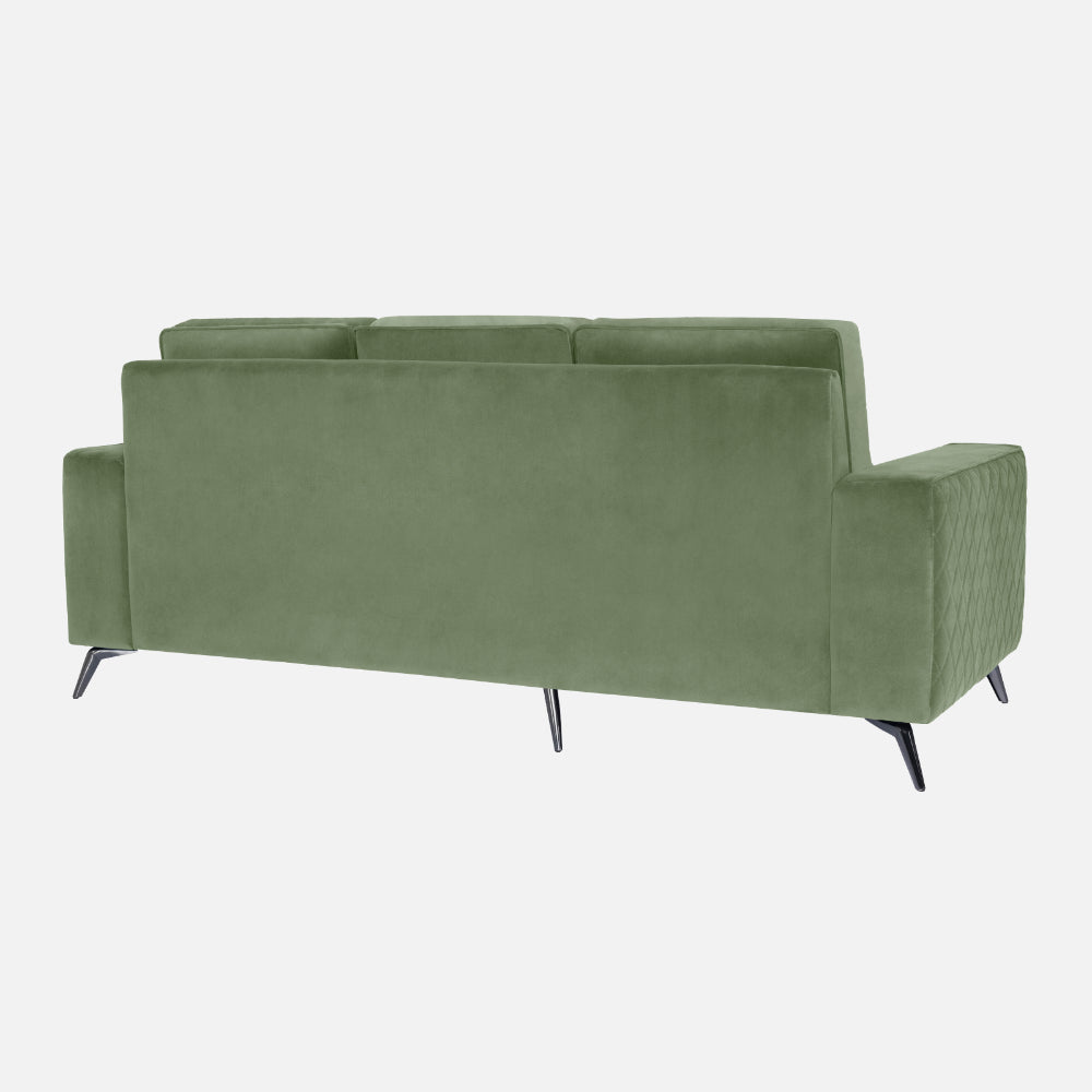 Eden Jade Green Fabric 2 Seater Sofa With Lounger