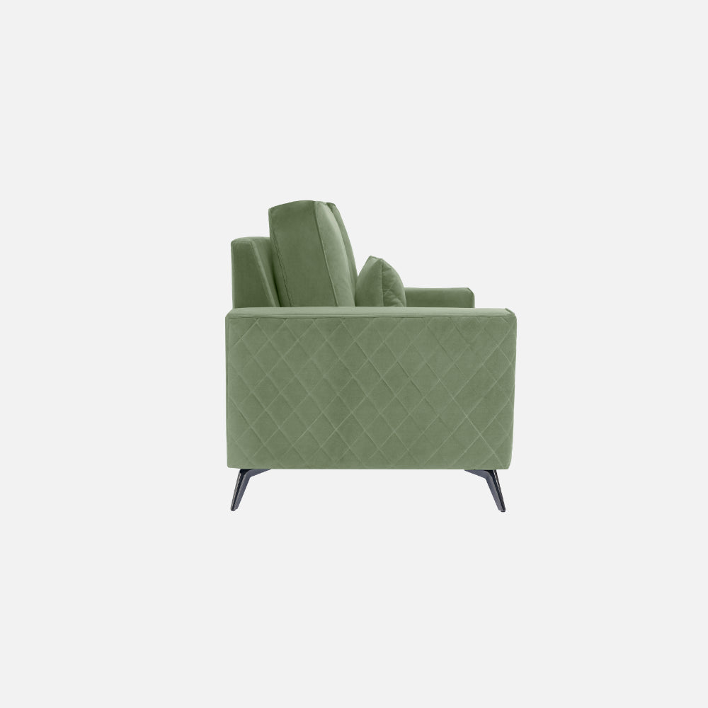 Eden Jade Green Fabric 2 Seater Sofa With Lounger