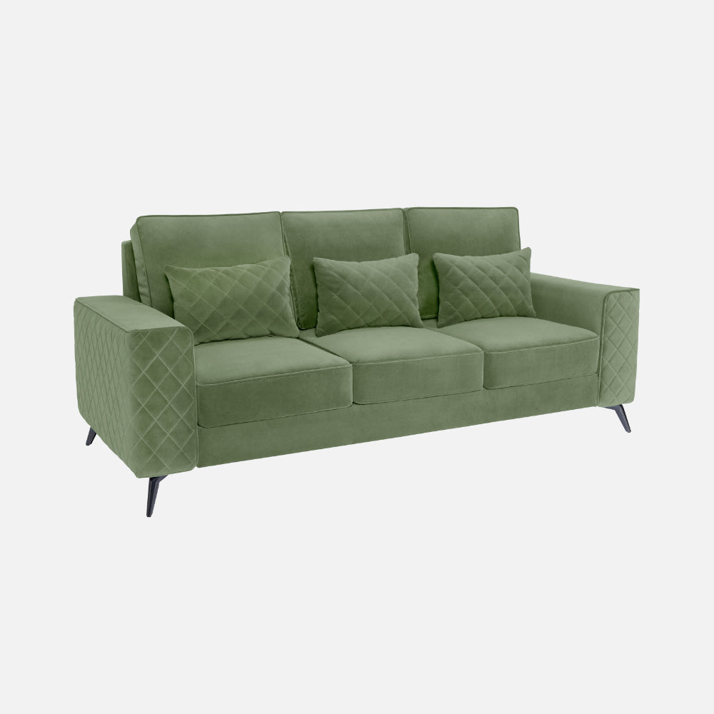 Eden Jade Green Fabric 3 Seater Sofa