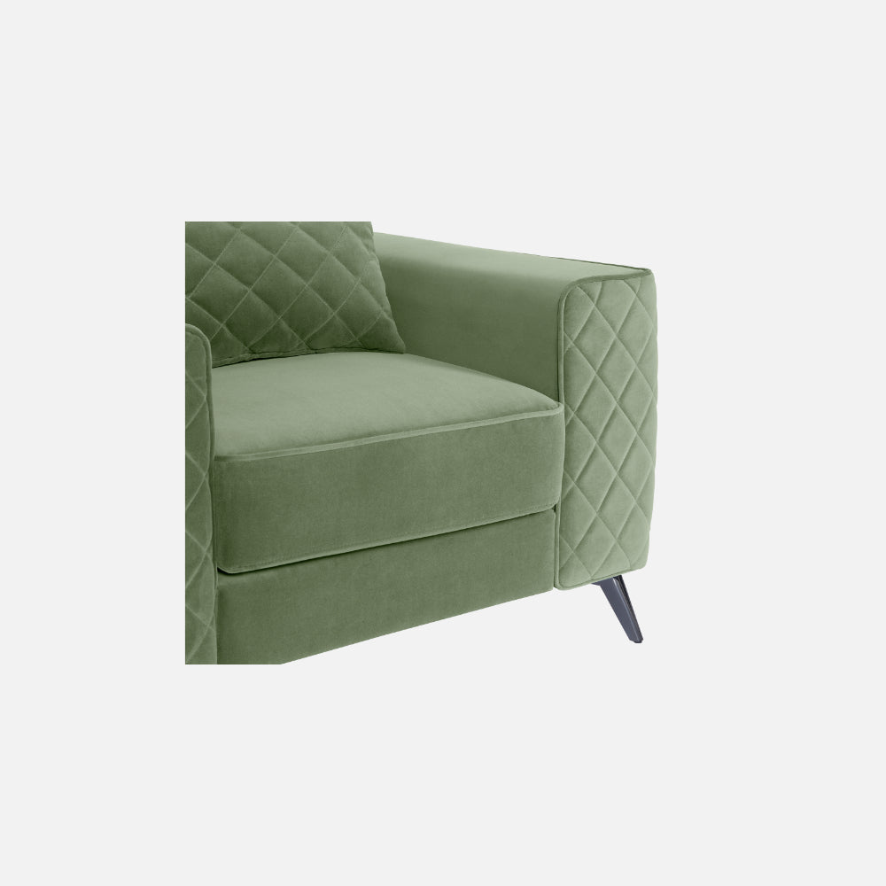 Eden Jade Green Fabric 3 Seater Sofa