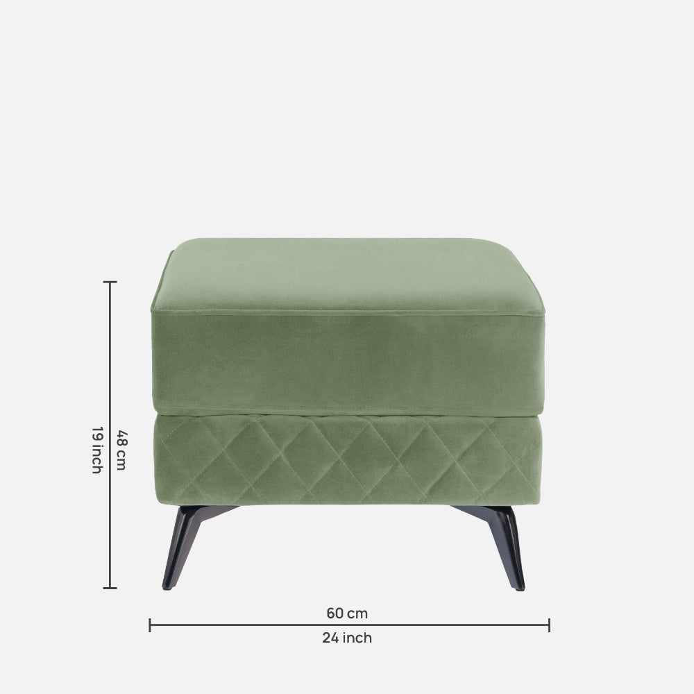 Eden Jade Green Fabric Ottoman