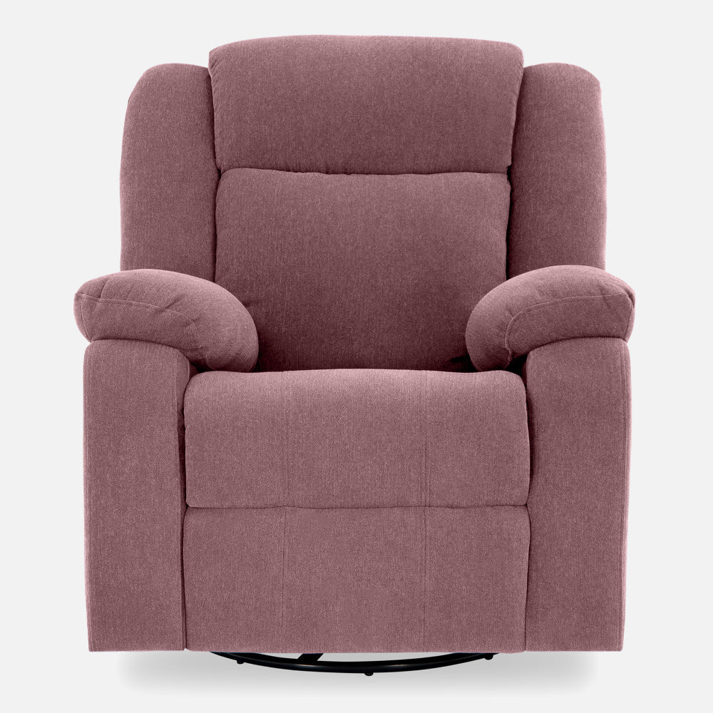 Avalon - Rocking & Rotating Single Seater Fabric Recliner In Pink Colour