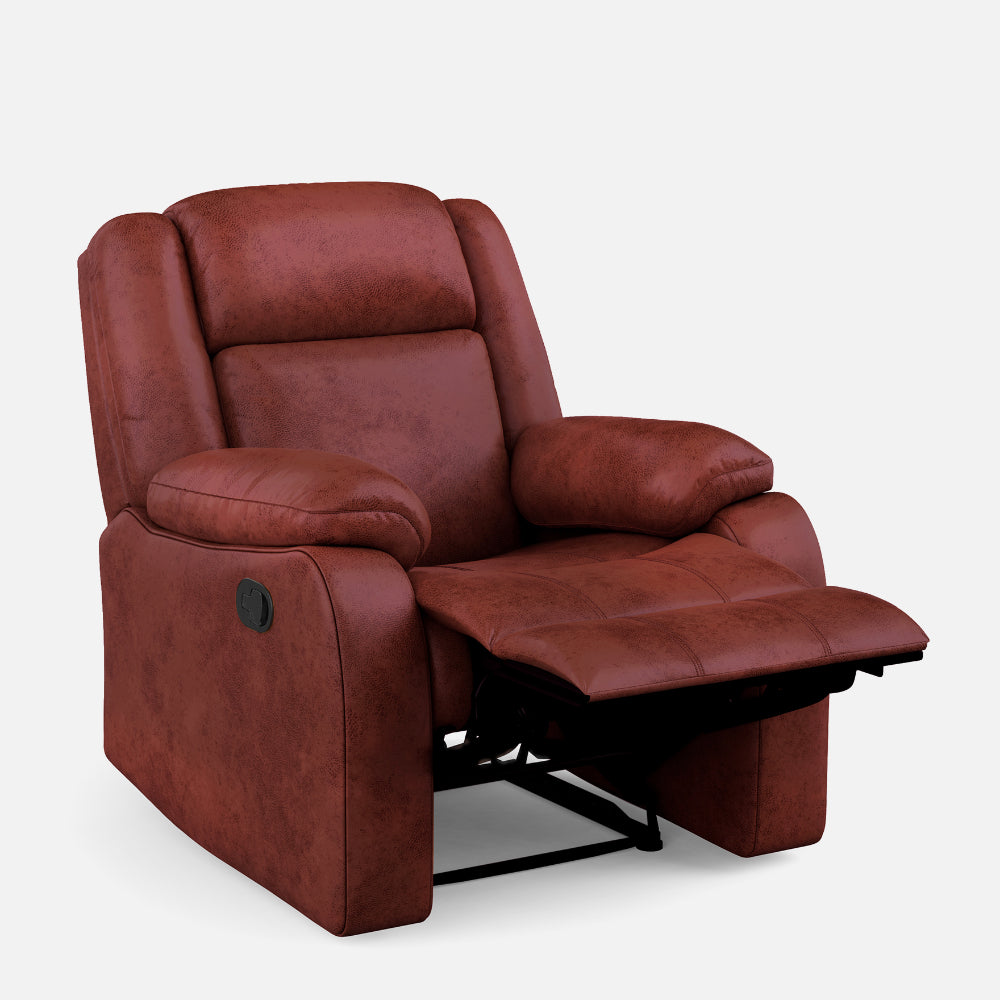 Avalon Crimson Red Suede Recliner