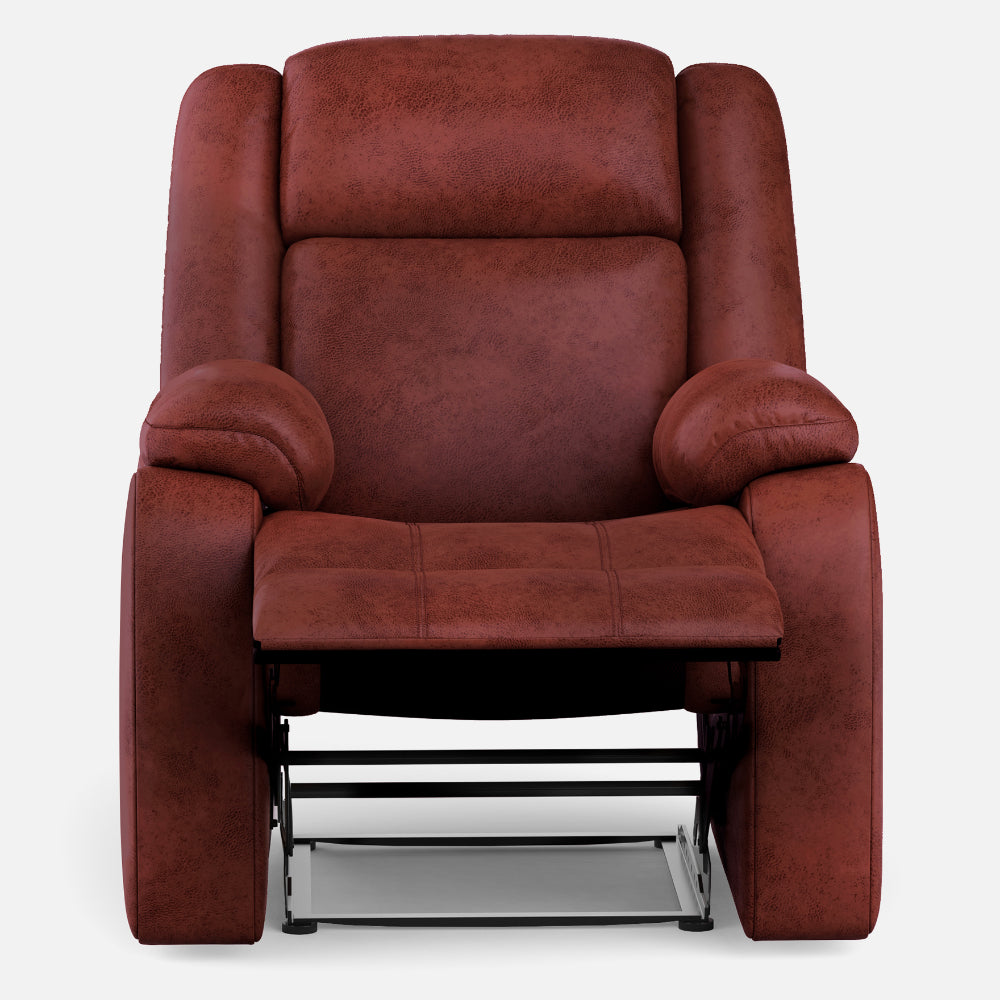 Avalon Crimson Red Suede Recliner