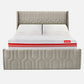 Wave Twin Adjustable Bed with Tranquil Sea Shell Upholstered Bed, Mattress, and 2 Fitted Bedsheets