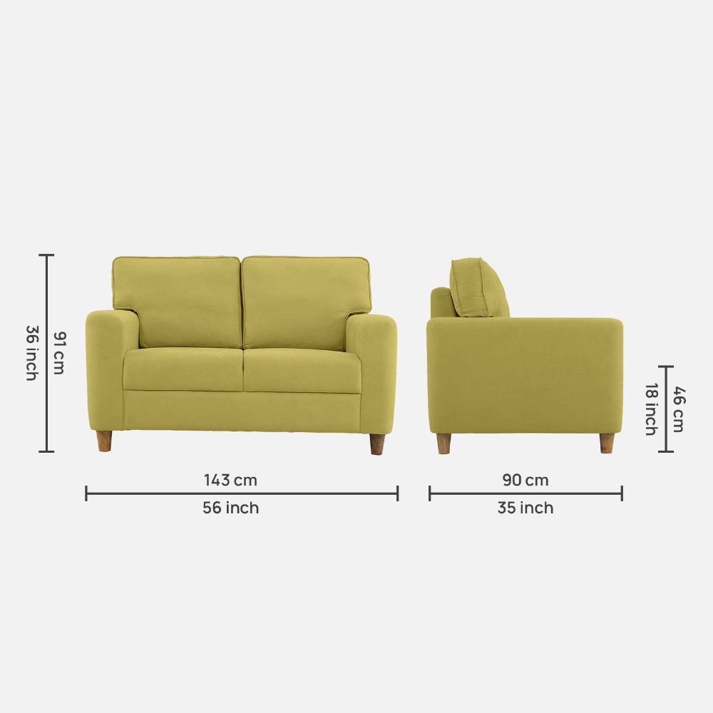 Utopia Green Fabric 2 seater sofa