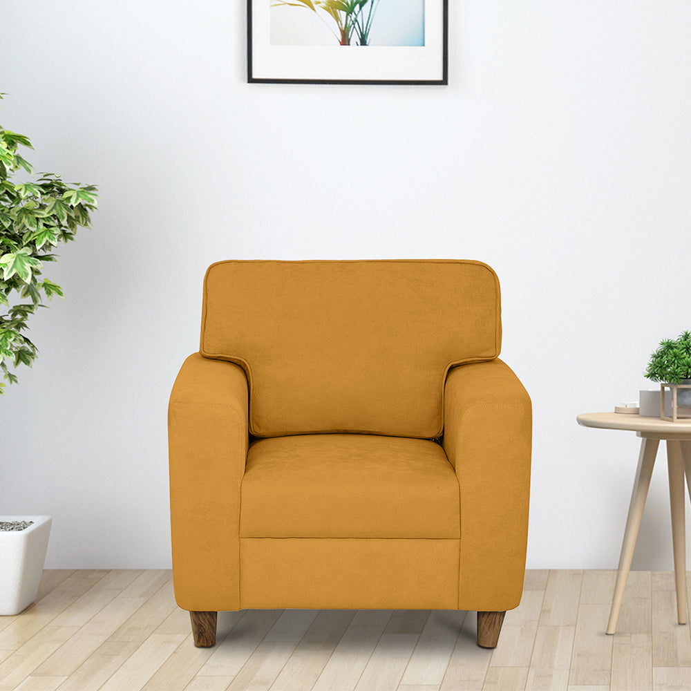 Utopia Yellow Fabric 1 seater sofa