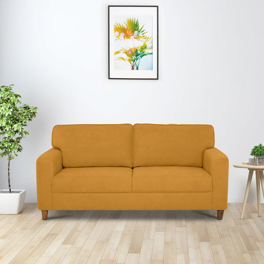 Utopia Yellow Fabric 3 Seater Sofa