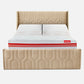 Wave Twin Adjustable Bed with Tranquil Walnut Shell Upholstered Bed, Mattress, and 2 Fitted Bedsheets