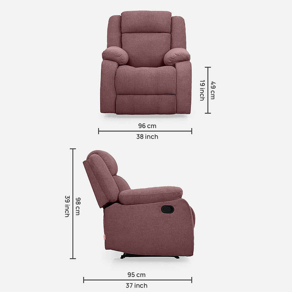 Avalon Pink Fabric Recliner