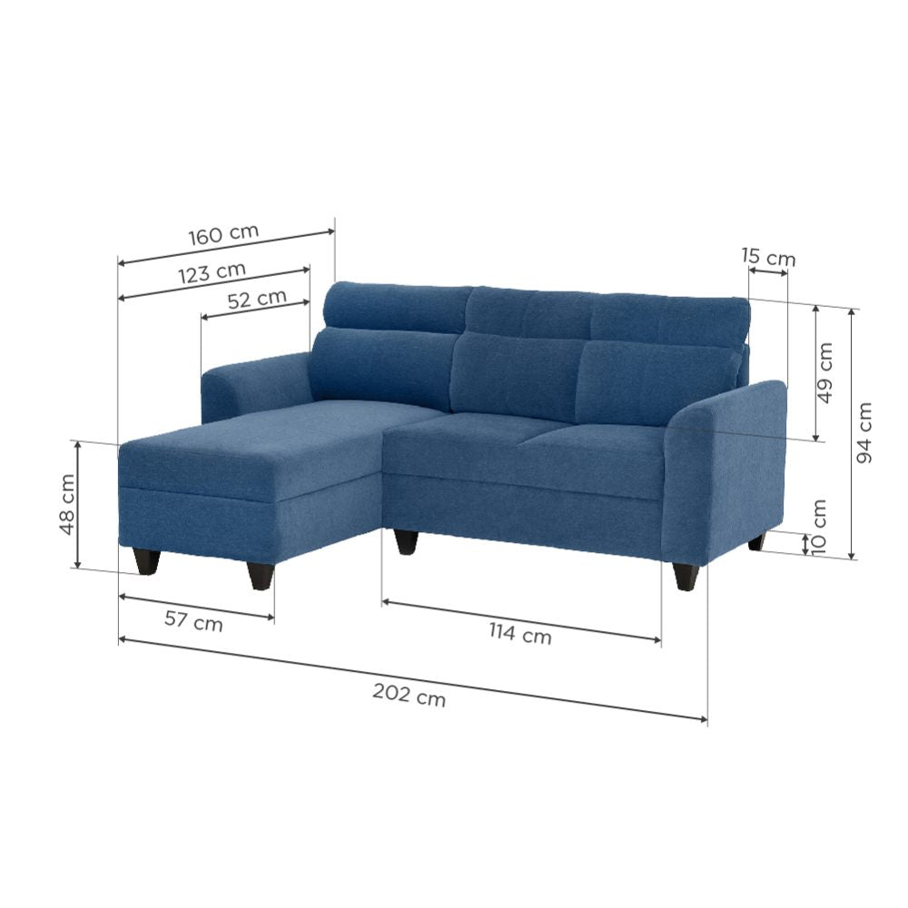 Zivo Plus Twilight Blue Fabric 2 Seater Sofa