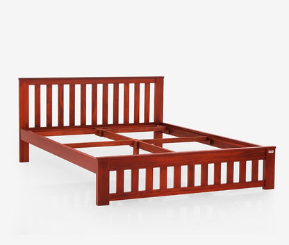 Mellow Mahogany Wood Bed without Storage